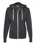 Heathered French Terry Full-Zip Hooded Sweatshirt Charcoal Heather