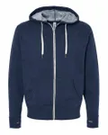 Heathered French Terry Full-Zip Hooded Sweatshirt Navy Heather