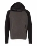 Youth Lightweight Special Blend Raglan Hooded Sweatshirt Carbon/ Black