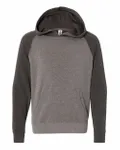Youth Lightweight Special Blend Raglan Hooded Sweatshirt Nickel/ Carbon
