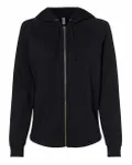 Sweatshirt à capuche zippé California Wave Wash pour femme NOIR