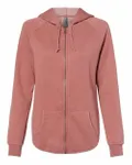 Sweatshirt à capuche zippé California Wave Wash pour femme Rose poussiéreuse