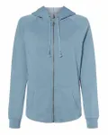 Sweatshirt à capuche zippé California Wave Wash pour femme Bleu brumeux