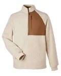 Men's Aura Sweater Fleece Quarter-Zip Pullover Oatmeal Heather/ Teak