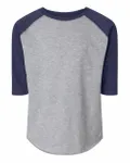 Toddler Baseball Fine Jersey Three-Quarter Sleeve Tee Vintage Heather/ Vintage True Navy