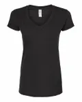 Women's Poly-Rich V-Neck T-Shirt BLACK