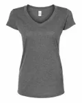 Women's Poly-Rich V-Neck T-Shirt Heather Charcoal