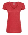 Women's Poly-Rich V-Neck T-Shirt Heather Red