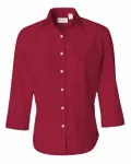 Chemise à manches trois quarts en sergé pour femmes Écarlate