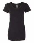 Bella + Canvas - T-shirt à manches courtes en Triblend pour dames Noir Heather Triblend