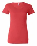 Bella + Canvas - T-shirt à manches courtes en Triblend pour dames Triblend rouge