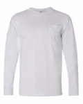 Bayside Adult 6.1 oz. 100% Cotton Long Sleeve Pocket T-Shirt Ash