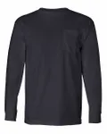 Bayside Adult 6.1 oz. 100% Cotton Long Sleeve Pocket T-Shirt Navy