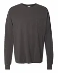 Unisex Garment-Dyed Long-Sleeve T-Shirt with Pocket New Railroad Grey
