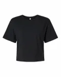 American Apparel - T-shirt boxy en jersey fin pour dames NOIR