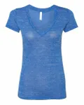 Bella + Canvas Ladies' Jersey Short-Sleeve Deep V-Neck T-Shirt True Royal Marble