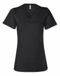 Bella + Canvas - t-shirt à col en V en jersey décontracté pour dames NOIR