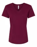 Bella + Canvas - t-shirt à col en V en jersey décontracté pour dames Marron