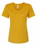 Bella + Canvas - t-shirt à col en V en jersey décontracté pour dames Moutarde