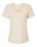 Bella + Canvas - t-shirt à col en V en jersey décontracté pour dames Naturel