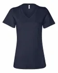 Bella + Canvas - t-shirt à col en V en jersey décontracté pour dames Marine