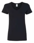Gildan Ladies' Heavy Cotton V-Neck T-Shirt BLACK