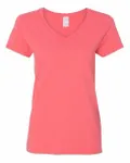 Gildan Ladies' Heavy Cotton V-Neck T-Shirt Coral Silk