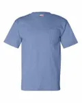 Bayside Adult - t-shirt à poche, 100 % coton, 173 g Bleu de Caroline