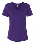 Bella + Canvas - t-shirt à col en V en jersey décontracté pour dames Pourpre de l'équipe