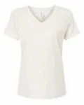 Bella + Canvas - t-shirt à col en V en jersey décontracté pour dames BLANC VINTAGE