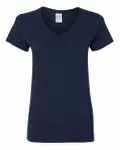 Gildan Ladies' Heavy Cotton V-Neck T-Shirt Navy