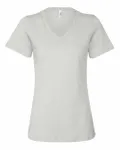 Bella + Canvas - t-shirt à col en V en jersey décontracté pour dames BLANC