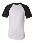 Maillot de baseball à manches courtes pour adultes Augusta Sportswear Blanc/ Noir