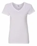 Gildan Ladies' Heavy Cotton V-Neck T-Shirt WHITE