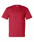 Bayside Adult - t-shirt à poche, 100 % coton, 173 g ROUGE