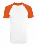 Maillot de baseball à manches courtes pour adultes Augusta Sportswear Blanc/ Orange