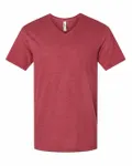 American Apparel - T-shirt unisexe CVC à col en V Heather Cardinal