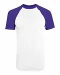 Maillot de baseball à manches courtes pour adultes Augusta Sportswear Blanc/ violet