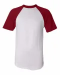 Maillot de baseball à manches courtes pour adultes Augusta Sportswear Blanc/ Rouge