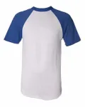Maillot de baseball à manches courtes pour adultes Augusta Sportswear Blanc/ Royal