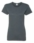 Gildan - t-shirt en coton épais pour dames Gris foncé
