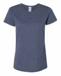 Gildan - t-shirt en coton épais pour dames Bleu marine