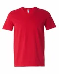 T-shirt à col en V Softstyle pour adulte Gildan Rouge cerise