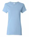 Gildan - t-shirt en coton épais pour dames Bleu clair