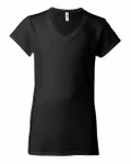 Gildan Ladies' SoftStyle Fitted V-Neck T-Shirt BLACK
