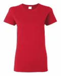 Gildan - t-shirt en coton épais pour dames ROUGE