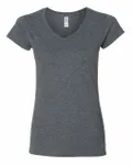 Gildan Ladies' SoftStyle Fitted V-Neck T-Shirt Dark Heather