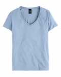 Hanes Ladies' Perfect-T V-Neck T-Shirt Light Blue