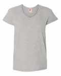 Hanes - T-shirt à col en V Essential-T pour dames Acier léger