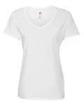 Hanes Ladies' Perfect-T V-Neck T-Shirt WHITE
